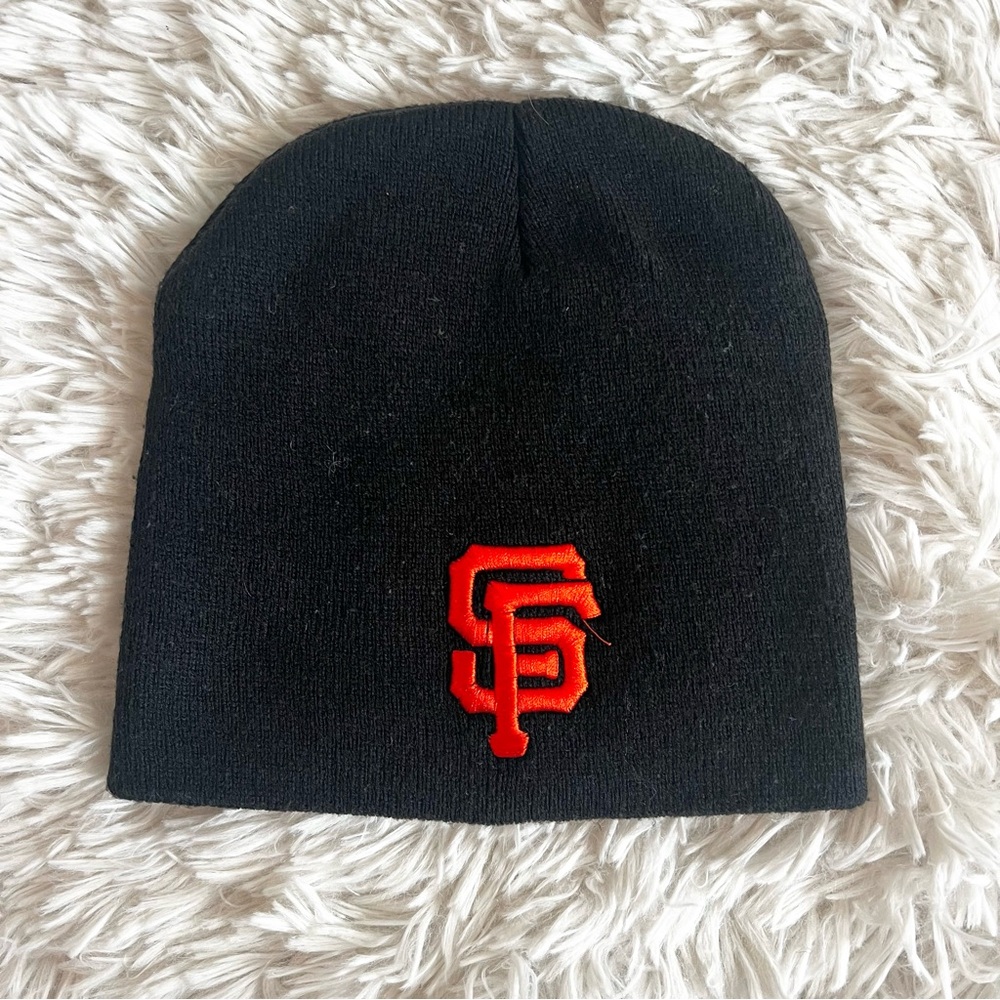San Francisco Giants Black Beanie with Orange SF Logo